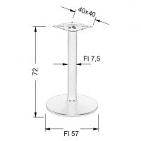 STEMA - Podstawa do stolika NY-B005 | Chromowana | Wysokość 72 cm | Fi 57 cm