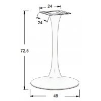 STEMA - Podstawa do stolika SH-9108-1/W | Metalowa | Biała | Wysokość 72,5 cm