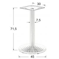 STEMA - Podstawa do stolika SH-2013/S | Stal nierdzewna | Wysokość 71,5 cm