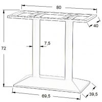 STEMA - Podstawa do stolika SH-4001-2/B | Metalowa | Wysokość 72 cm