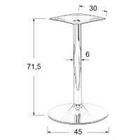 STEMA - Podstawa do stolika SH-4005 | Chromowana | Wysokość 71,5 cm
