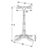 STEMA - Podstawa do stolika SH-5051/B | Żeliwna | Wysokość 71,5 cm