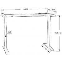 STEMA - Stelaż do biurka lub do stołu UT04-2T/W | Elektryczna regulacja wysokości | 70,5 - 118 cm