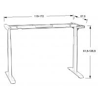 STEMA - Stelaż do biurka lub do stołu UT04-3T/B | Elektryczną regulacja wysokości | 61,5 - 126,5 cm