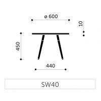 PROFIM - Stolik Okolicznościowy SW40 | Okrągły | Wysokość 45 cm | Stelaż Drewniany