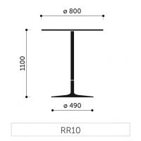 PROFIM - CHIC Stolik Restauracyjny RR10 | Okrągły | Wysokość 110 cm | Baza Żeliwna Czarna