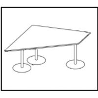 AMS Meble Biurowe - TRAPEZ Stół Konferencyjny TR1 | Stal szczotkowana | 120x220x80 cm | 3 stopki