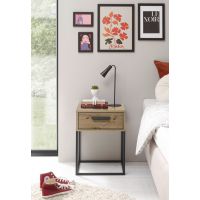 MC AKCENT - SUNA Szafka nocna | 1 szuflada | Dąb artisan | Czarny mat | 38-749-R8