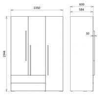 JUREK MEBLE - LORIN Szafa 3D2S R-1 | Kaszmir