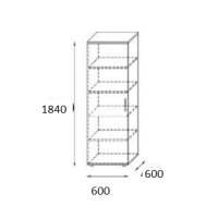 AMS Meble Biurowe - Szafa Aktowa RG9 P/L | 5OH | 60x60x184h