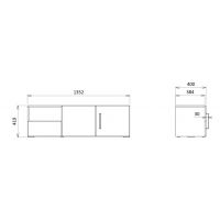 JUREK MEBLE - LORIN Szafka RTV 2D1S R-9 | Kaszmir + Alpaca