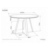 SIGNAL - ALZANO CERAMIC120 Stoł fi 120cm | Dąb | Ceramika biały PANDORO