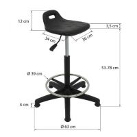 MAZUR KRZESŁA - PU 2 Taboret Black | Wysoki | Podnóżek | Na Stopkach