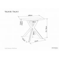 SIGNAL - TALIA Stół fi90X76h | Biały efekt marmuru | Czarny mat