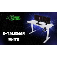 GAME SHARK - E-TALISMAN WHITE Biurko Gamingowe | Stelaż Biały | Podkładki różne kolory | Regulowana Wysokość
