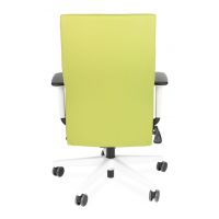 GROSPOL - TEAM W PLUS Fotel Obrotowy White / Chrome | Mechanizm Synchro Self SF2 Plus | Regulowane Podłokietniki | Obciążenie do 150 kg