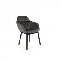 PAGED - BIG TUK SOFT Krzesło buk | Kubełek z tkaniną pomarszczoną | Buk czarny | Tkanina Monolith 92 | 4 sztuki | DODTĘPNE OD RĘKI