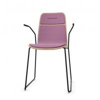 NOWY STYL - VAPAA Krzesło Ramowe FRAME CHAIR CFS W HB | Sklejka bukowa / Bejcowana z nakładkami tapicerowanymi | Podłokietniki | Wysokie oparcie