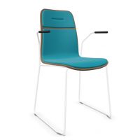 NOWY STYL - VAPAA Krzesło Ramowe FRAME CHAIR CFS W HB | Sklejka bukowa / Bejcowana z nakładkami tapicerowanymi | Podłokietniki | Wysokie oparcie