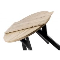 HALEX - VISION Stół | 100+2x45 wkładka | Dąb artisan | Czarny