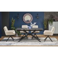 HALMAR - VITORINO Stół rozkładany 160-220x90x75 | Spiek- czarny marmur/czarny