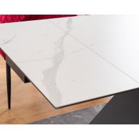 SIGNAL - WESTIN III CERAMIC Stół 180-260x90 | Biały marmur | Czarny mat