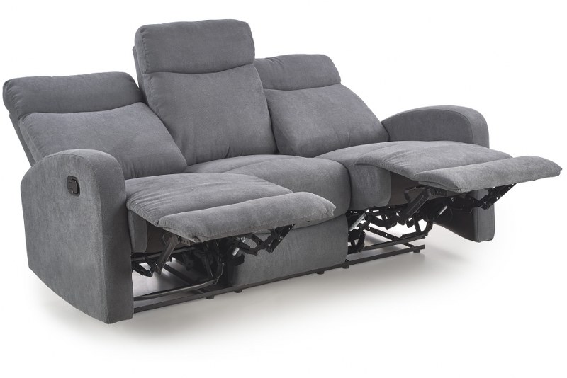 HALMAR - OSLO Sofa 3 | Funkcja relaks w dwóch fotelach | Ciemny popiel