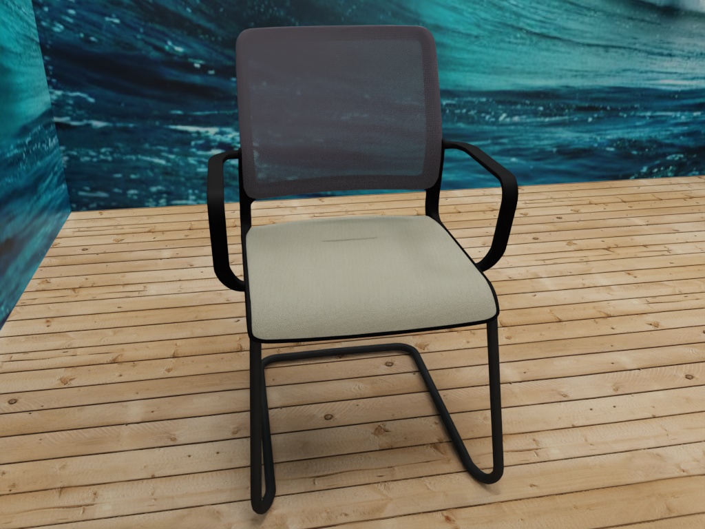 NOWY STYL - XILIUM Krzesło Konferencyjne FRAME CHAIR CF MESH BLACK | na płozie | Oparcie - Siatka