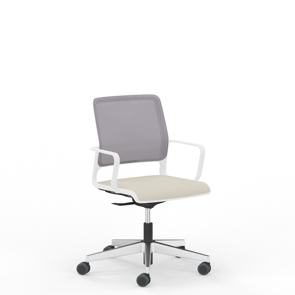NOWY STYL - XILIUM Fotel Obrotowy Konferencyjny SWIVEL CHAIR MESH BLACK | Oparcie - Siatka Krzesło prezentowane w kolorze białym.