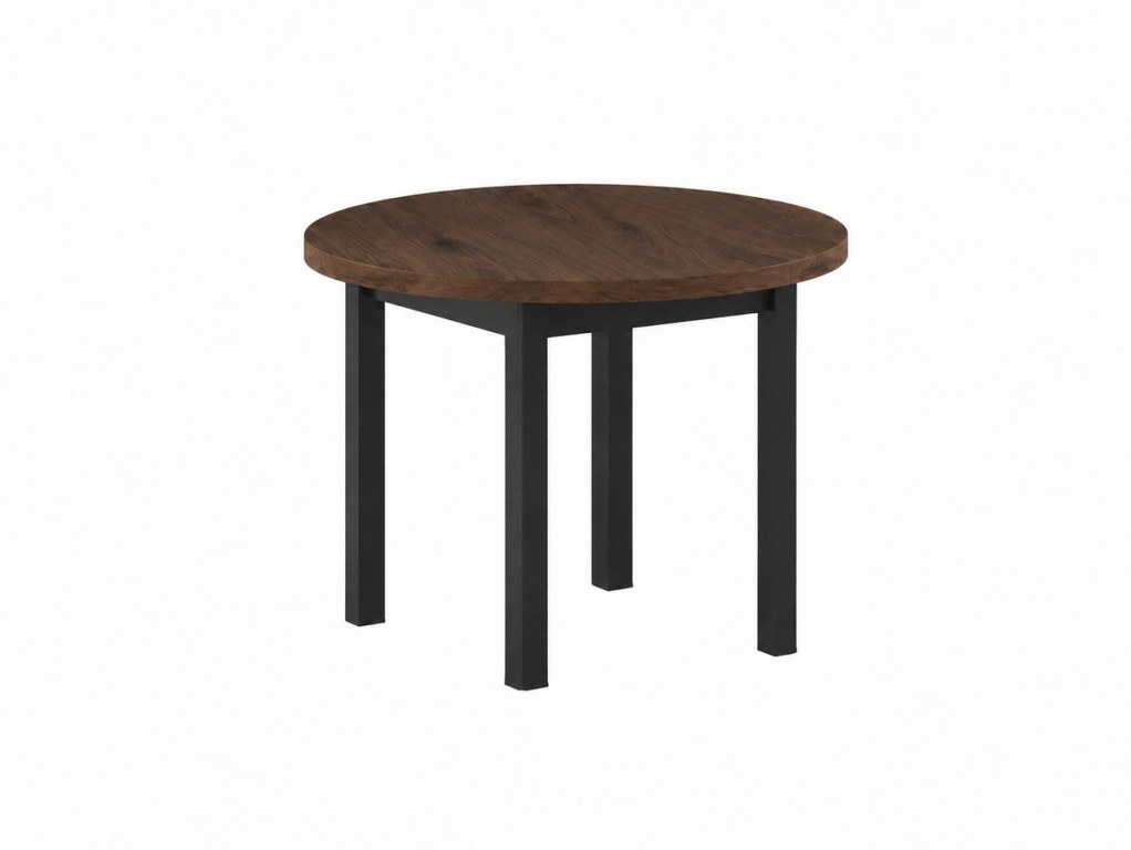 FURNITEX - ST24-FX (80) Stół okrągły | orzech Elegant + czarny | Fi80