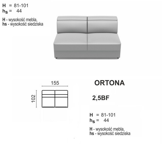 Meblomak - ORTONA El. 2,5-os. 2,5BF bez funkcji
