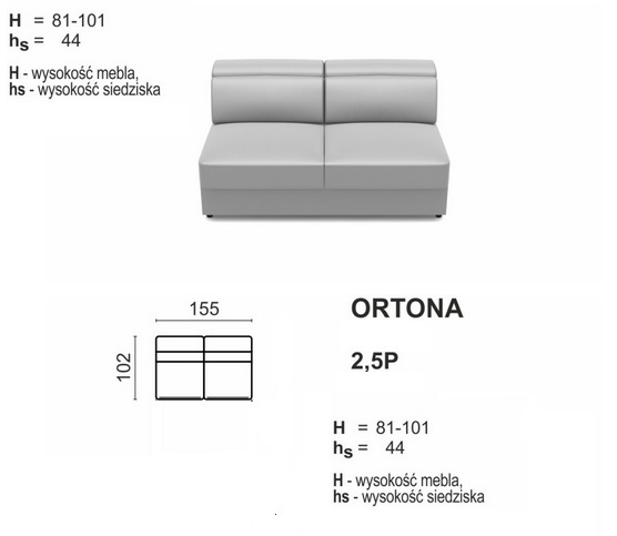 Meblomak - ORTONA El. 2,5-os. 2,5P z pojemnikiem