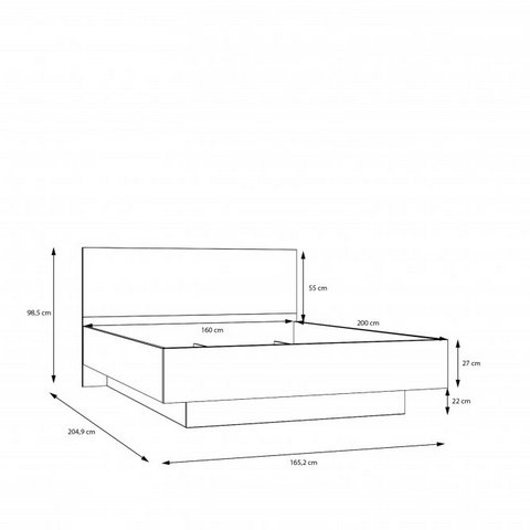 Forte - LENYBELARDO Stelaż łóżka z podnoszonym wkładem LNBL4162-D85