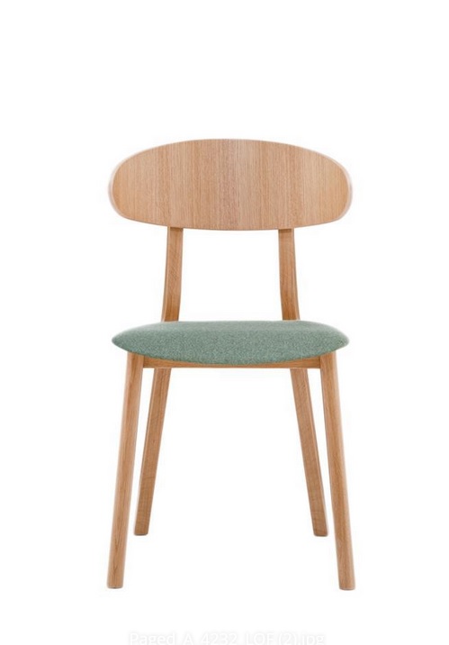 PAGED - LOF Krzesło A-4232 | Siedzisko tapicerowane | Oparcie gładkie | Buk | Kont.