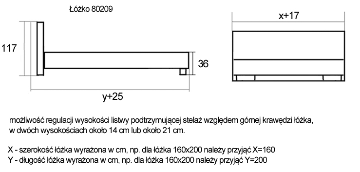 KOŁO - Łóżko 80209 KF -90x200