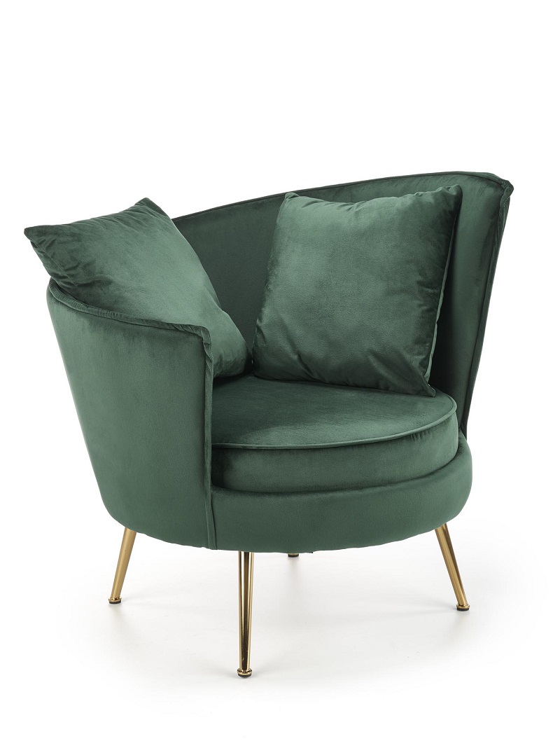 HALMAR - ALMOND Fotel | ciemny zielony