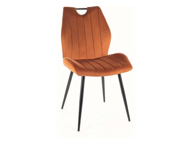 SIGNAL - ARCO Velvet Krzesło | Stelaż Czarny | Cynamonowy Bluvel 4215