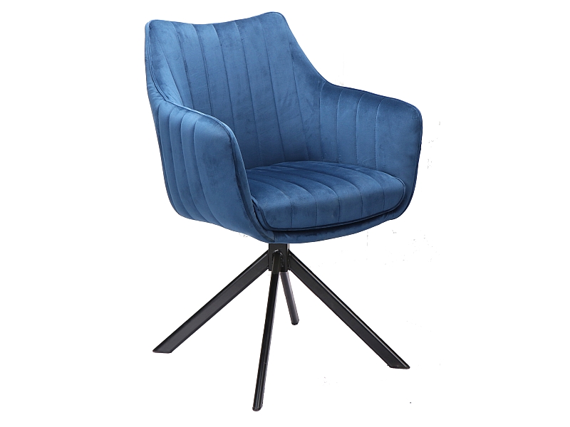 SIGNAL - AZALIA Velvet Krzesło | Obrót siedziska | Tkanina Bluvel Granatowy 86 | Stelaż Czarny mat