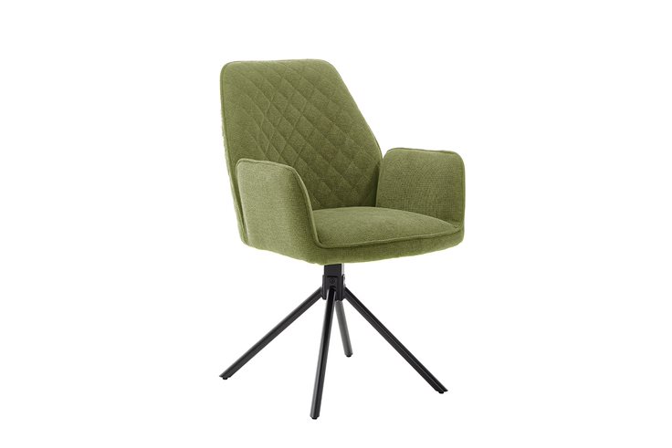 MC AKCENT - ACANDI Krzesło z podłokietnikiem | Nogi skośne | Obrót siedziska | Tkanina typu szenil Oliwka | ACA4S04OL