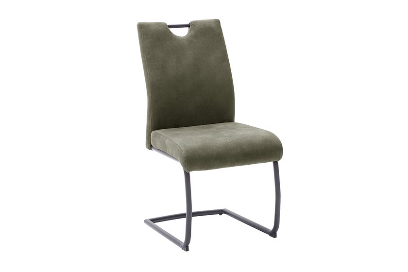 MC AKCENT - ACROMA Krzesło na płozie | Stelaż rurka | Tkanina Antik oliwka | ACSS57OL