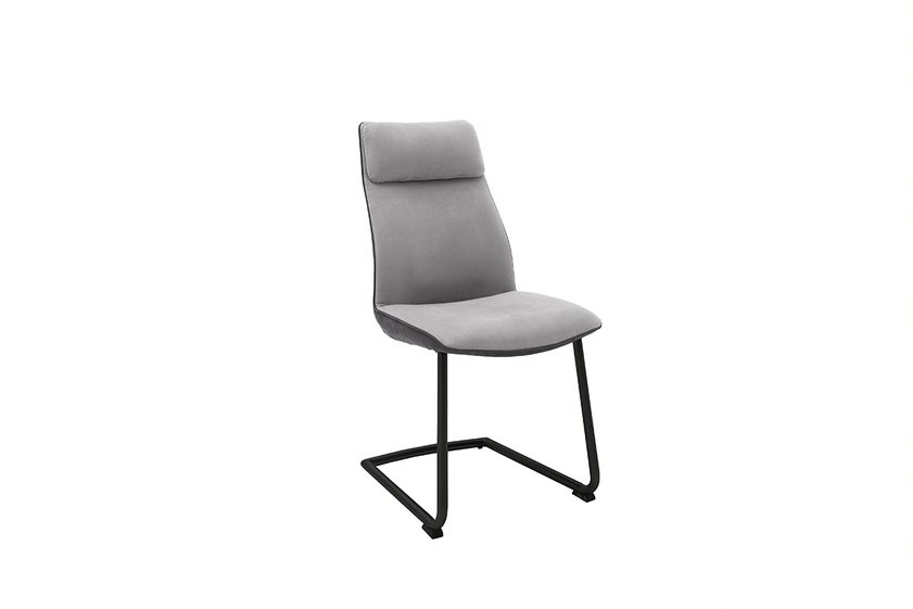 MC AKCENT - ADEN Krzesło na płozie | Stelaż metal czarny mat rurka | Tkanina szara / ciemnoszara | ADSS42GX