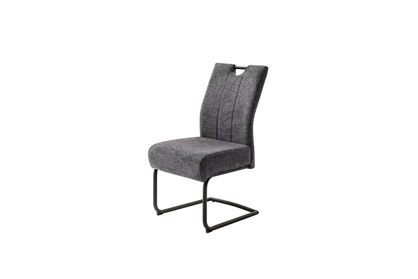 MC AKCENT - AMERY Krzesło na płozie | Stelaż rurka | Tkanina typu szenil Antracyt | AMSS08AN