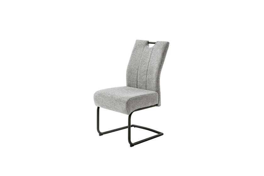 MC AKCENT - AMERY Krzesło na płozie | Stelaż rurka | Tkanina typu szenil Szara | AMSS08GX