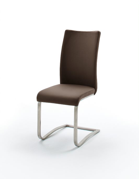 MC AKCENT - ARCO 2 Krzesło Skóra naturalna brąz | Stal szlachetna szczotkowana | ARCO2ELB