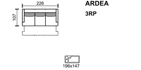 Meblomak - ARDEA Sofa 3RP 3-osobowa rozkładana z pojemnikiem