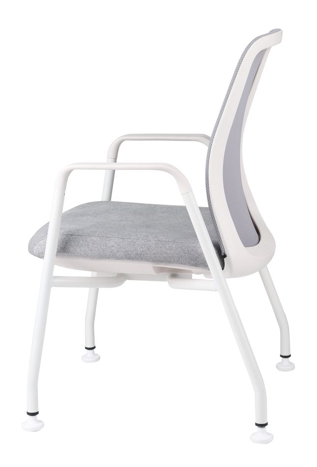GROSPOL - AXEL Krzesło Konferencyjne 4L Black / White | na Stopkach