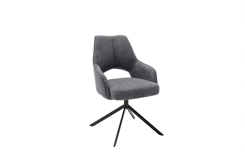 MC AKCENT - BANGOR Krzesło | Obrót siedziska | Nogi skośne metal czarny mat | Tkanina antracyt | BAAS23AN