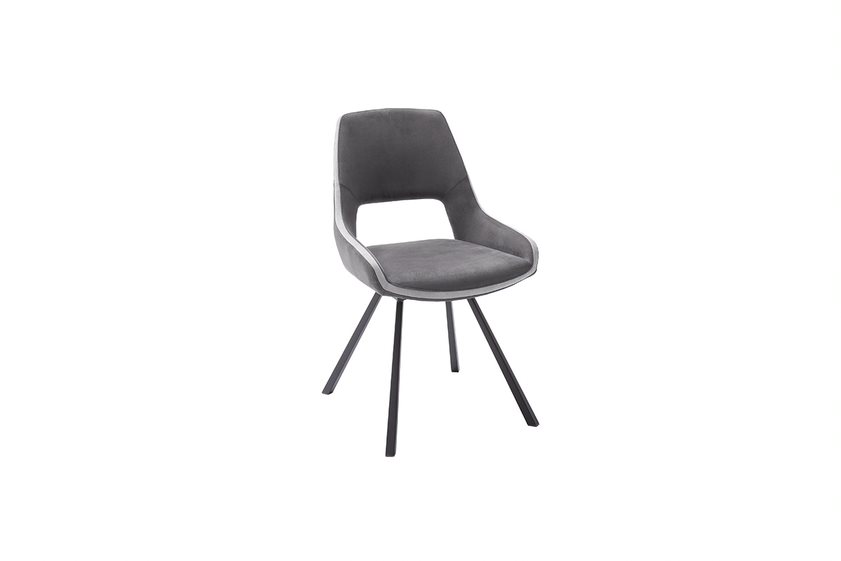 MC AKCENT - BAYONNE Krzesło | Nogi graniaste metal antracyt mat | Obrót siedziska | Tkanina ciemnoszara / szara | BA4A42DG