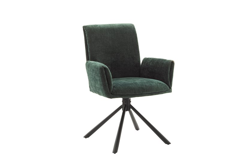 MC AKCENT - BOULDER S Krzesło | 4 Nogi | Obrót siedziska | Stelaż lakier czarny mat | Tkanina typu szenil Oliwka | BO4S43OL