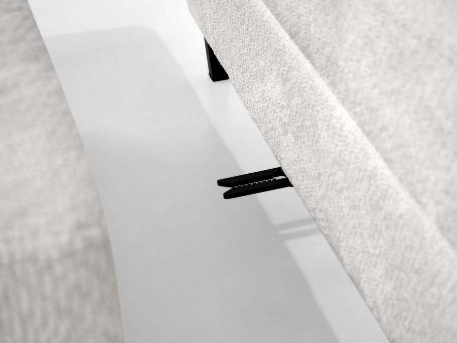 Mars Meble - BRANDO L z PUFĄ Narożnik z funkcją spania i pojemnikiem | LIGHT GREY – Egon 05 | PROMOCJA łączenie za pomocą systemu krokodyl